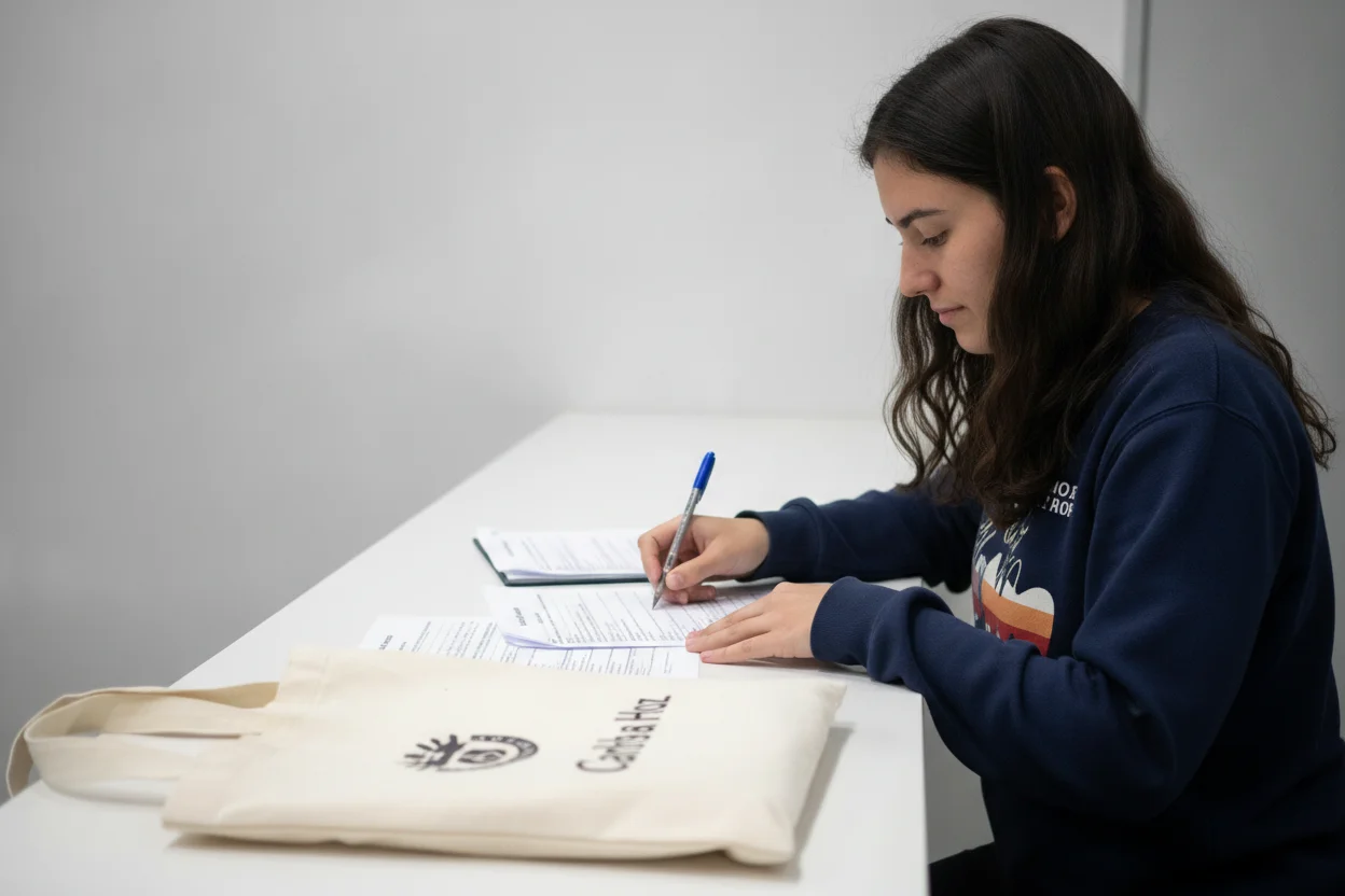 Estudante a preparar a candidatura para estudar em Espanha como alternativa