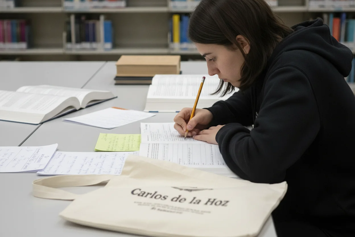 Estudante a estudar Biologia e Química para as provas de ingresso de Medicina