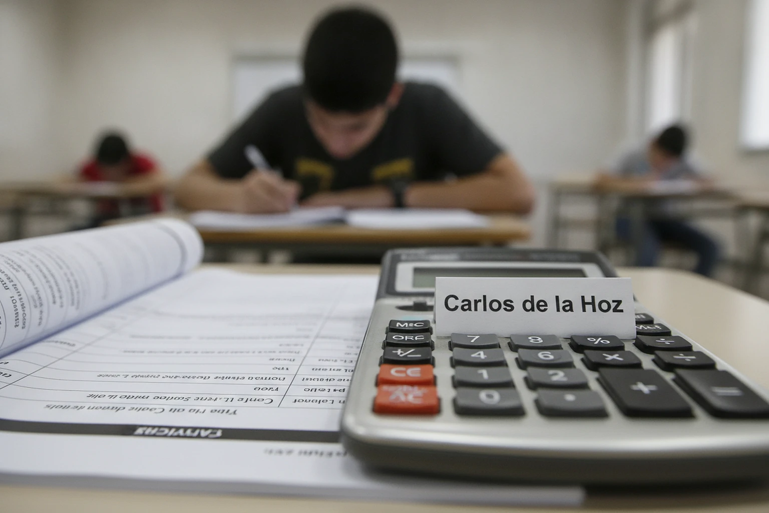 Calculadora gráfica em modo de exame na prova 715 de Física e Química