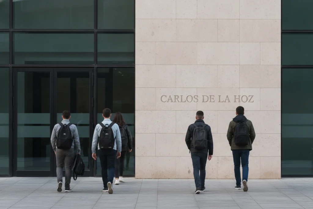 Entrada de uma faculdade de Medicina Dentária, contexto da média de candidatura ao curso em Portugal.
