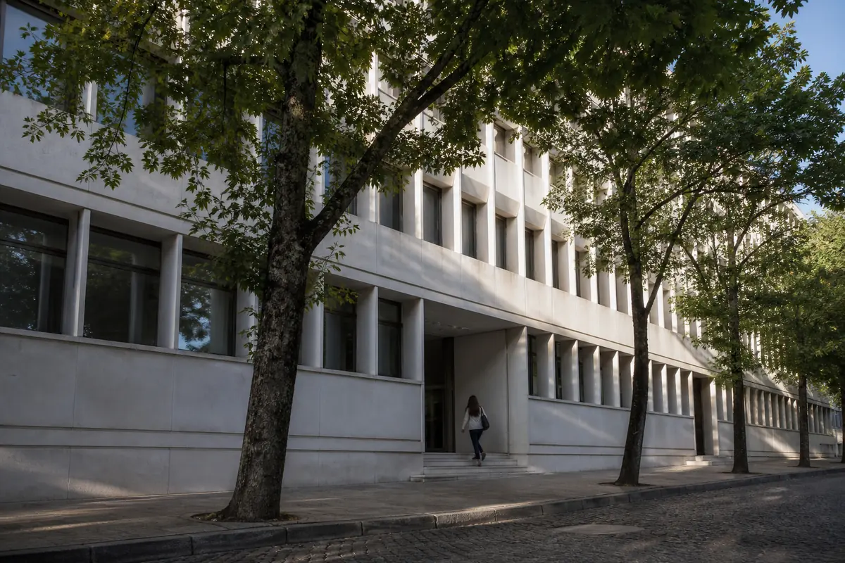 Edifício da Escola Superior de Enfermagem da Universidade de Coimbra ao fim da tarde