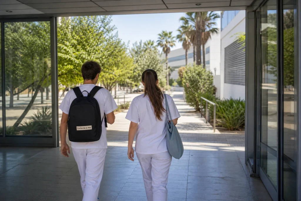 Estudiantes de Enfermería entran al campus tras conocer la nota de corte de Enfermería en Valencia